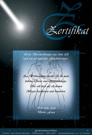 Zertifikat Sternschnuppe - Echte Meteoriten #4